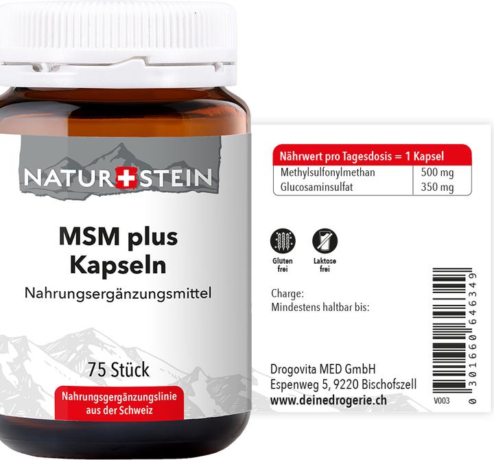 Nährwerte und Zutaten Naturstein MSM plus (75 Stück, Kapseln, 179 g)