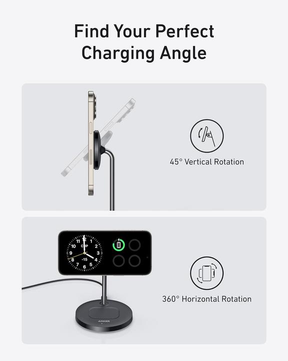 Actual product image Anker - MagGo Wireless Charger (2-in-1 Stand) (15 W)
