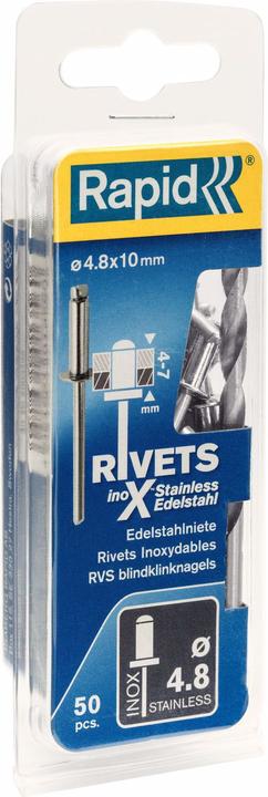 Immagine prodotto Rapid Rivetto cieco in acciaio inox Ø 4,8 x 10 mm