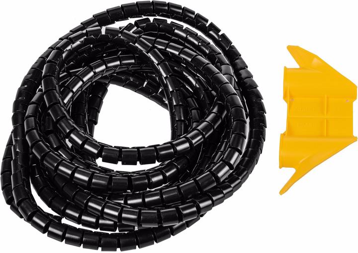 Plica Tuyau Spiro 5 m x 15 mm noir (Tuyau spiralé pour câble, 500 cm)