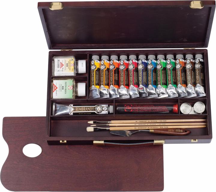 Produktbild Rembrandt Ölfarben Profesional (Orange, Dunkelbraun, Dunkelgelb, Gelb, Hellbraun, Grün, Dunkelrot, Dunkelgrün, Blau, Schwarz, Titanium, Rot, Dunkelblau, 690 ml)