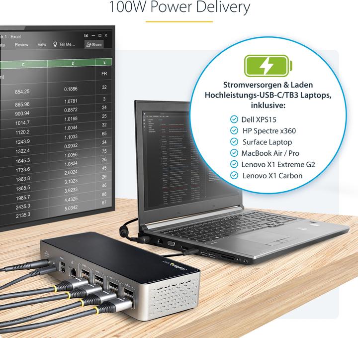Actual product image StarTech DK31C4DPPDUE (USB-C, 14 Ports)