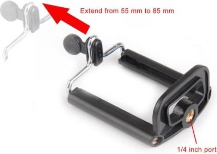 Produktbild PowerGuard Verstellbarer Stativ Adapter für Smartphones mit 1/4 Stativgewinde