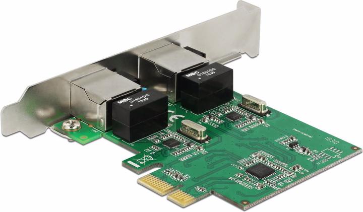 Actual product image Delock Network card 2 ports, 1Gbps Realtek RTL8111H chipset (PCI Express 1.0)