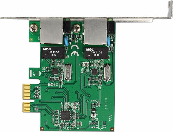 Actual product image Delock Network card 2 ports, 1Gbps Realtek RTL8111H chipset (PCI Express 1.0)