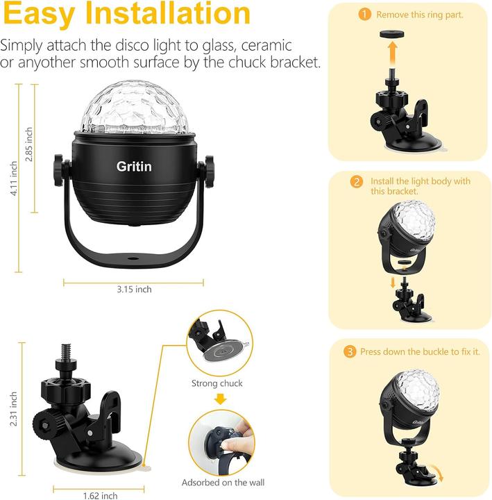 Produktbild Gritin Mini Discokugel Pro