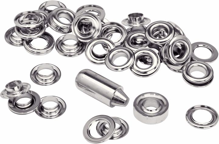 Actual product image Rapid Eyelets with ring 10x21mm 25 pieces + insertion tool