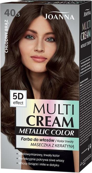 Joanna Multi Cream Metallic Color 5D Effect Hair Dye 40.5 Cool Brown (40.5 Cool Brown)