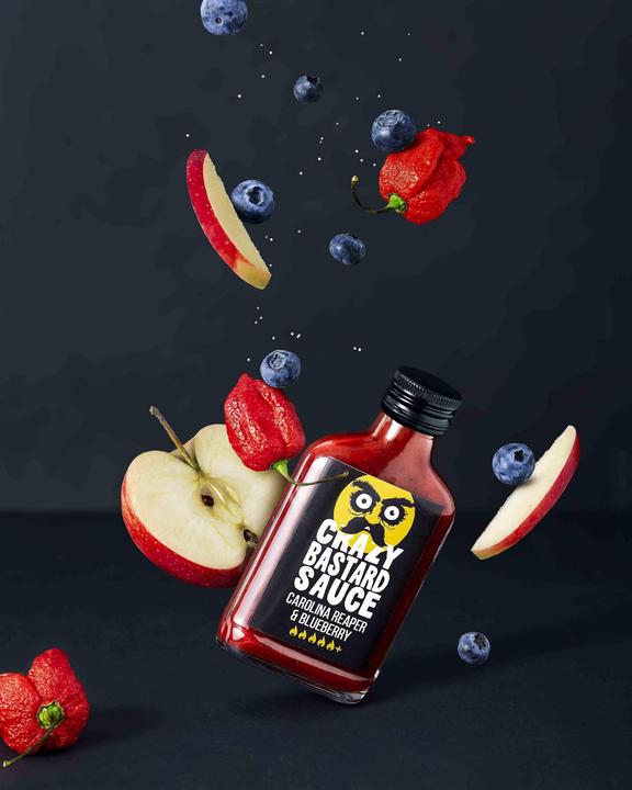 Produktbild Crazy Bastard Sauce Carolina Reaper & Blueberry (100 ml) - Scharfe Sauce (250 g)
