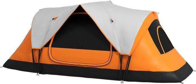 Swisshandel24 Campingzelt, Tunnelzelt für 8 Personen, mit Lichthaken, Meshfenster, Orange (Tunnelzelt, 8 Personen)