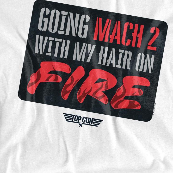 Actual product image Top Gun Unisex Adult Mach 2 Hair On Fire T-Shirt (L)