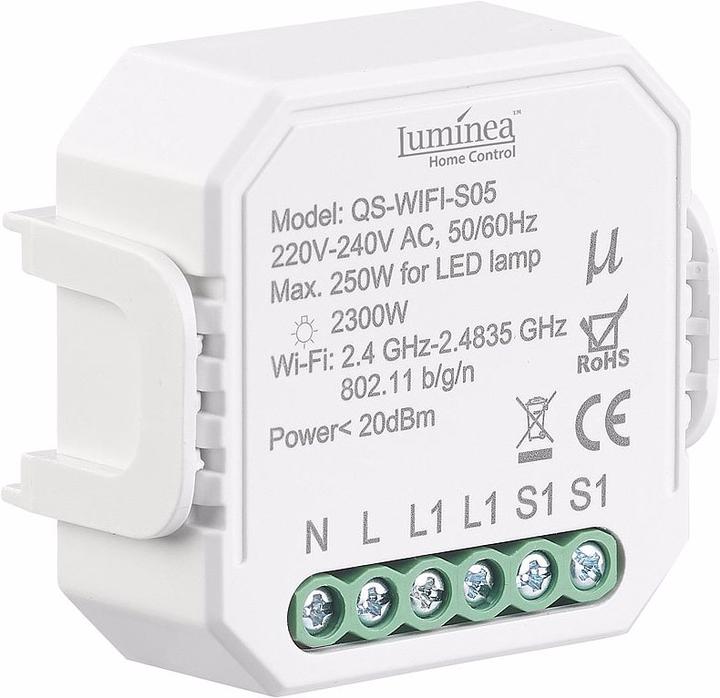 Produktbild Luminea 2er-Set WLAN-Unterputz-Lichtschalter mit App, für Siri, Alexa und Google Ass.