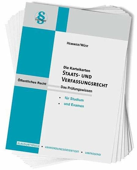 Immagine prodotto Karteikarten Staats- und Verfassungsrecht (Tedesco, Achim Wüst, Karl Edmund Hemmer, 2023)