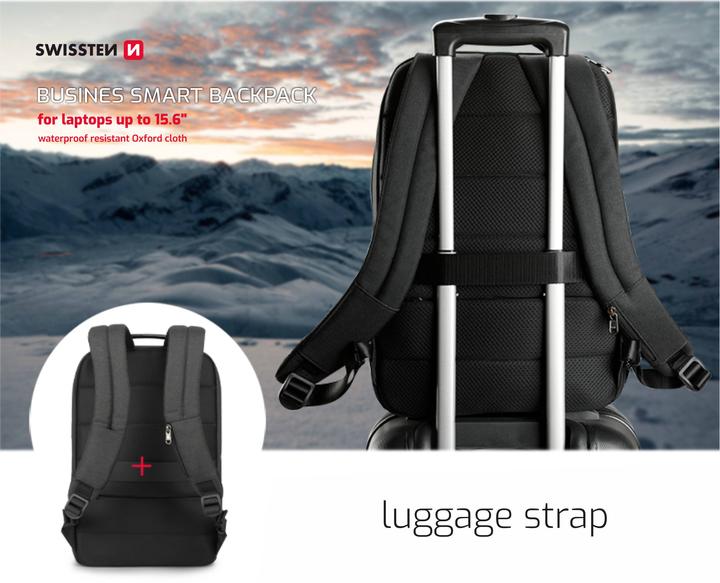 Produktbild Swissten Backpack 15.6 "black