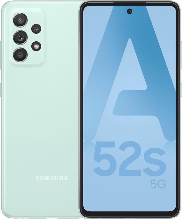 Samsung Galaxy A52s EU (128 GB, Awesome Mint, 6.50", Hybrid Dual SIM, 64.14 Mpx, 5G)