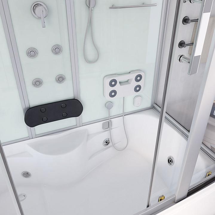 Image du produit Home Deluxe Douche à vapeur avec fonction hydromassage et éclairage LED YARU WHITE - 170x90x220 cm
