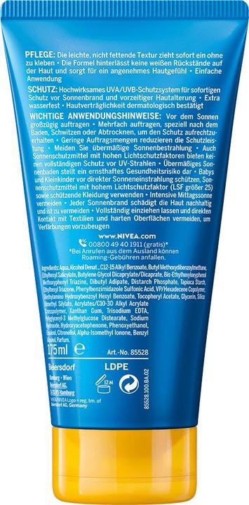Produktbild NIVEA Sun, wasserdicht, Sonnenschutz, SPF 30, 175 ml Creme (Sonnencreme, SPF 30, 175 ml)