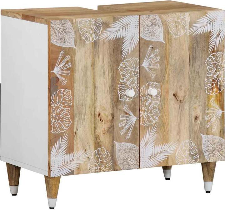 Actual product image VidaXL Vanity unit 62x33x58 cm solid mango wood (62 x 33 x 58 cm)