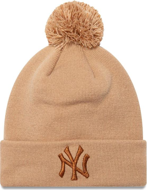 New Era Damen Bobble Wintermütze Metallic Ny Yankees Beige