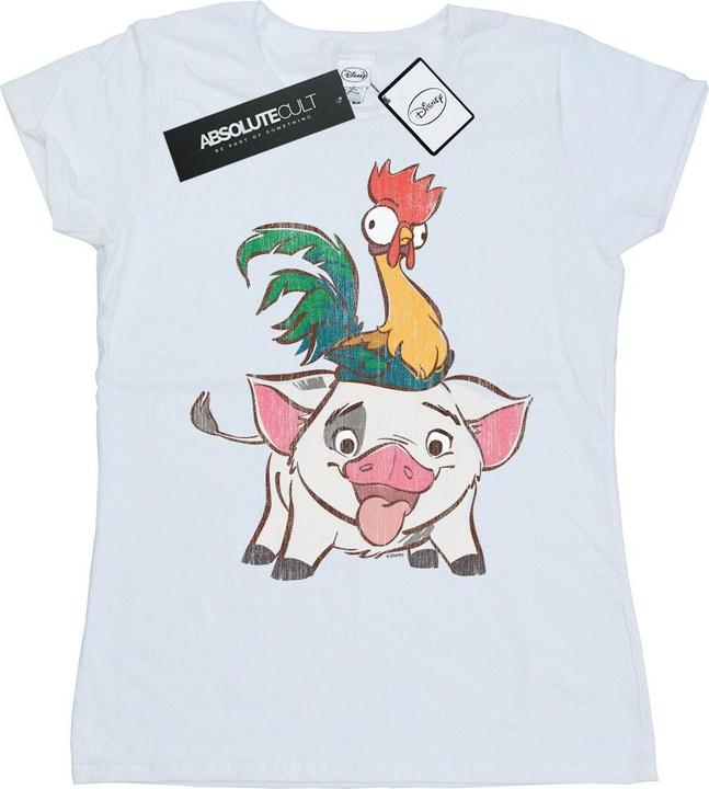 Actual product image Disney Womens/Ladies Moana Hei Hei And Pua Cotton T-Shirt (L)