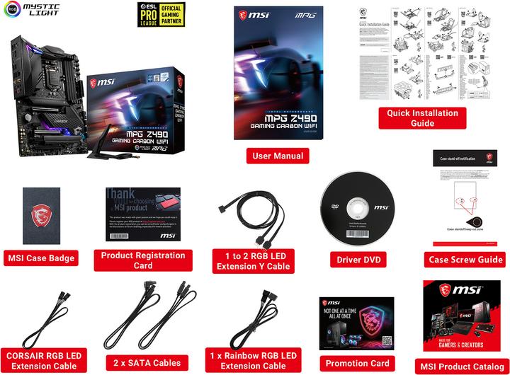 Actual product image MSI MPG Z490 Gaming Carbon Wifi (LGA 1200, Intel Z490, ATX)