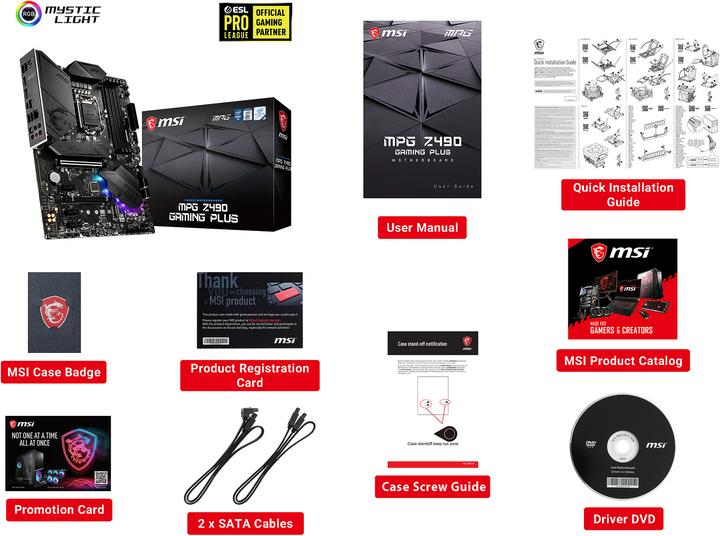 Actual product image MSI MPG Z490 Gaming Plus (LGA 1200, Intel Z490, ATX)
