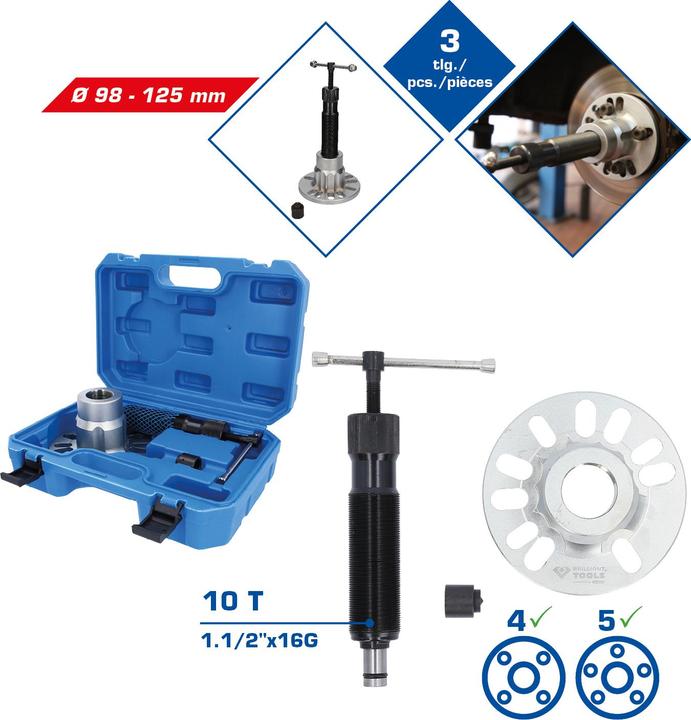 Image du produit Brilliant Tools Extracteur hydraulique pour arbres de transmission, 98 mm - 12,5 cm