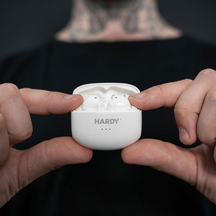 Actual product image 3MK Hardy LifePods Pro słcuhawki bezprzewodowe Bluetooth 5.3 ANC białe/white (ANC, 6.50 h, Wireless)