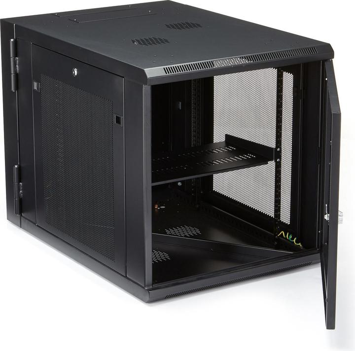 Immagine prodotto StarTech Rack per server con montaggio a parete 12U profondo fino a 81 cm Armadio di rete con chiusura a (12 HE, Rack da 19 pollici)