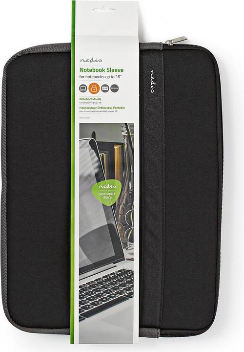 Produktbild Nedis Notebook-Tasche- 15-16"- Neopren- Anthrazit Schwarz- 22 mm- 277- 380 (16", Universal)