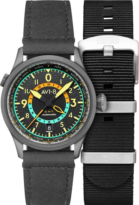 Produktbild AVI-8 AV-4120-04 Wingman Worldtimer GMT (Fliegeruhr)