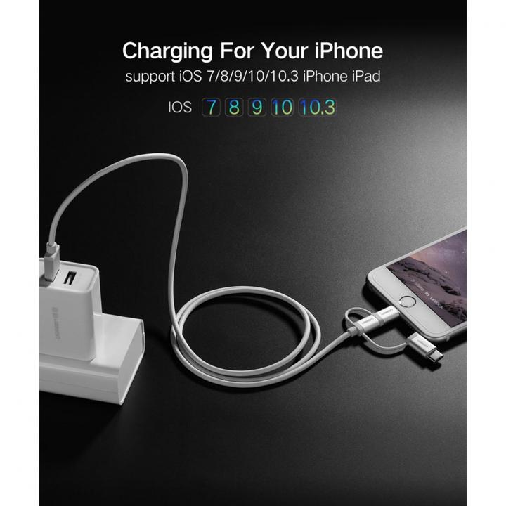 Image du produit Ugreen Câble multifonctionnel USB2.0-A 3 en 1 (1.50 m, USB 2.0)