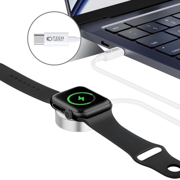 Productafbeelding Tech-Protect Ultraboost Magnetische Oplaadkabel Type-C 120cm Apple Watch Wit (2.50 W)