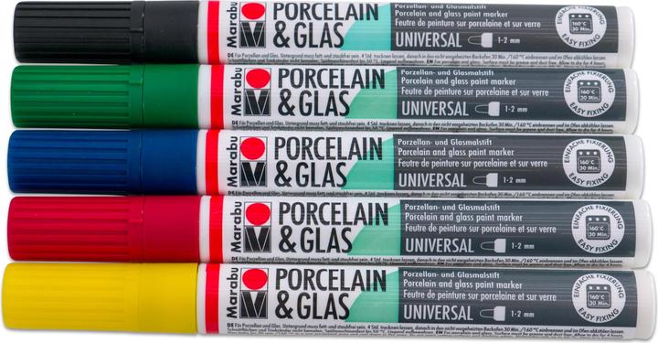 Produktbild Marabu Porzellan und Glasmalstift (Mehrfarbig, 2 mm, 5 x)