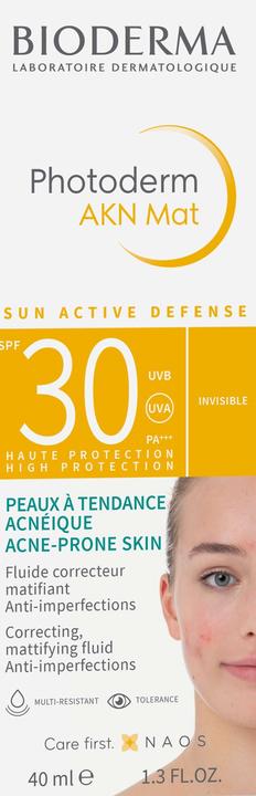 Actual product image Bioderma Photoderm Acne Mat SPF30 (Sun cream face, SPF 30, 40 ml, 150 g)