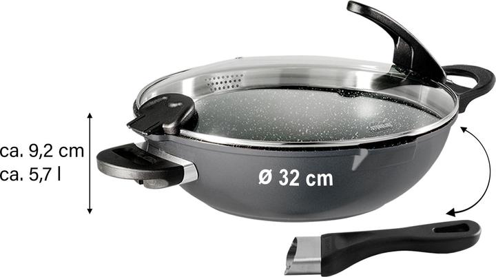 Actual product image Stoneline Wok 32cm (32 cm, Wok, Aluminium)