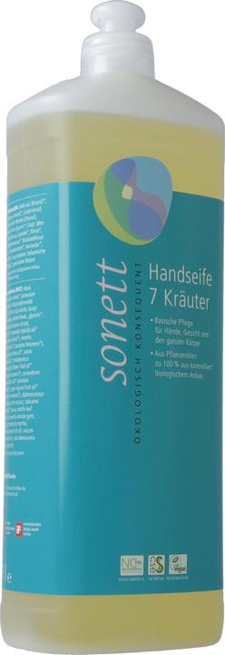 Sonett Handseife 7 Kräuter Nachfüllflasche (Flüssigseife, 1000 ml)