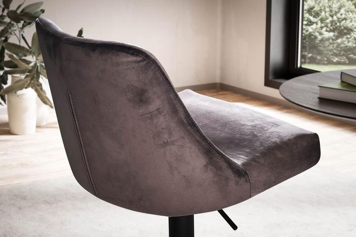 Image du produit FineBuy Tabouret de cuisine Tabouret de velours Tabouret de bistrot pivotant Chaise de bar moderne