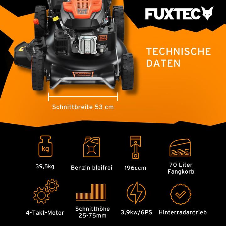 Produktbild Fuxtec Benzin Rasenmäher FX-RM5396 (Benzinbetrieb)