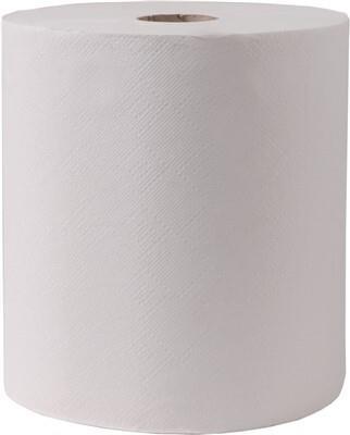 Actual product image Wepa Comfort towel roll, 2-ply, tissue, bright white embossed lines, blue glue, sheet width: 205 mm