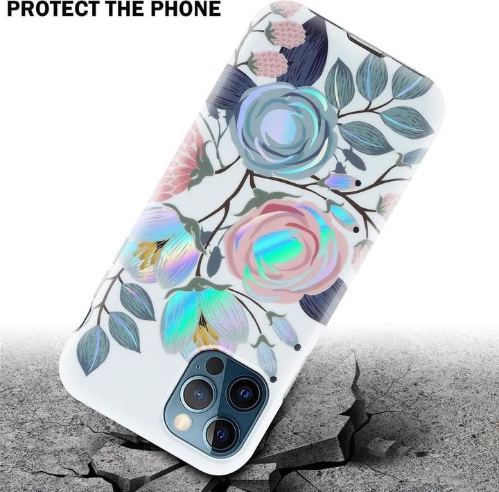 Image du produit Cadorabo Couverture IMD TPU Fleurs & Feuilles colorées (Apple iPhone 12 Pro Max)
