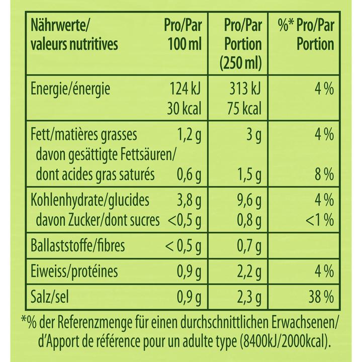 Valori nutrizionali e ingredienti Knorr Sacchetto per zuppa di chicchi d'avena, zuppa cremosa con porri e chicchi d'avena, facile da