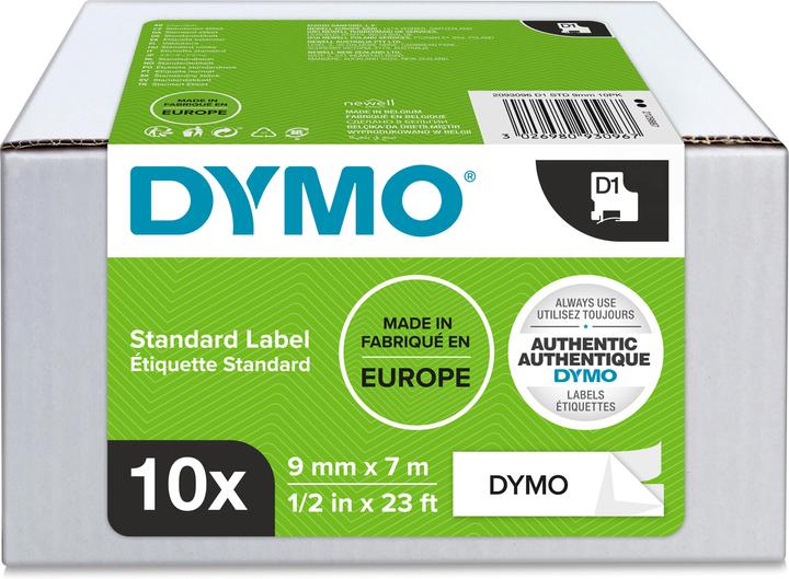 Dymo 1x10 D1 Schriftband 9mmx7m auf (0.90 cm, Weiss)