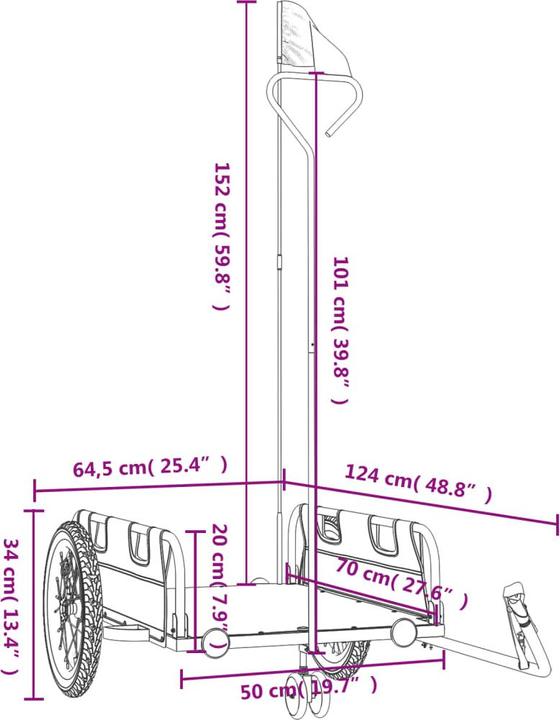 Actual product image VidaXL Fahrradanhänger Oxford-Gewebe und Eisen