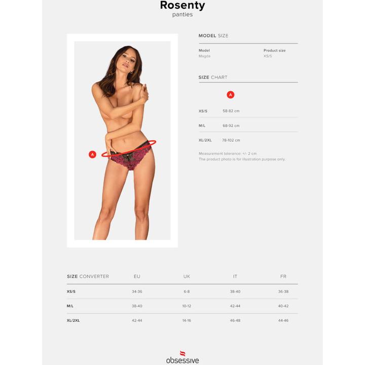 Actual product image Obsessive Rosenty Slip Schwarz/Lila (L, XL)