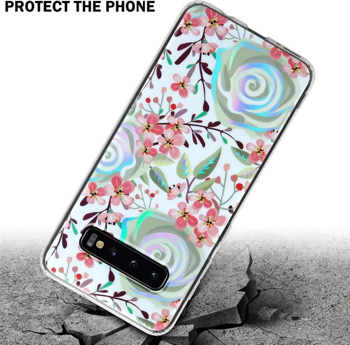 Image du produit Cadorabo Couverture IMD TPU Fleurs & Feuilles colorées (Samsung Galaxy S10)