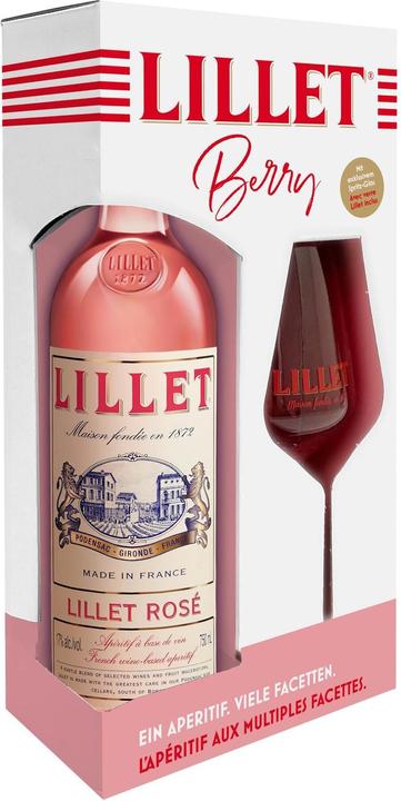 Actual product image Lillet Gift set Rosé 0.75 l with glass (18 years, 17 %, France, 1 x 75 cl, Vermouth)