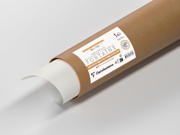Immagine prodotto Clairefontaine Fontaine, Aquarellpapier extraweiss satiniert/hot pressed, Rolle 1,4x5m, 300g - (300 g/m², 7 x)