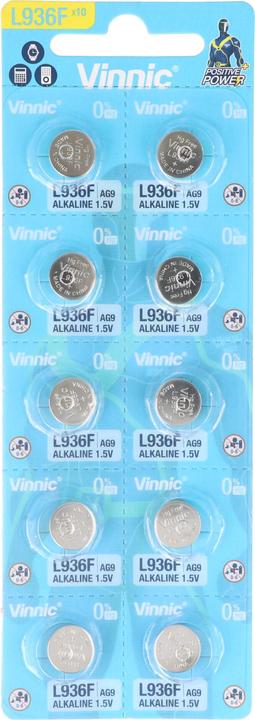 Image du produit Vinnic Pouvoir positif (10 pcs, AG9/LR45/LR936/394, 66 mAh)