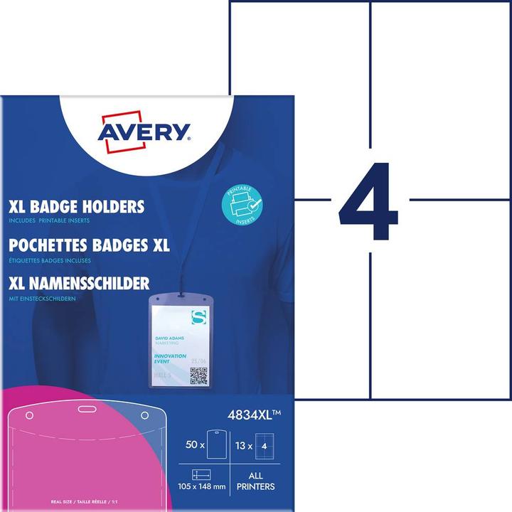 Actual product image Avery Large name badge pockets